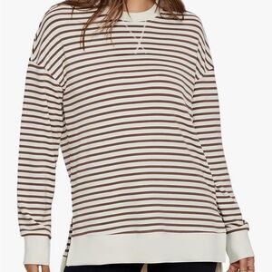 Striped Brown & White Women's Top